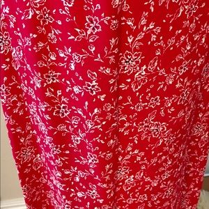 Long slip in floral print skirt.